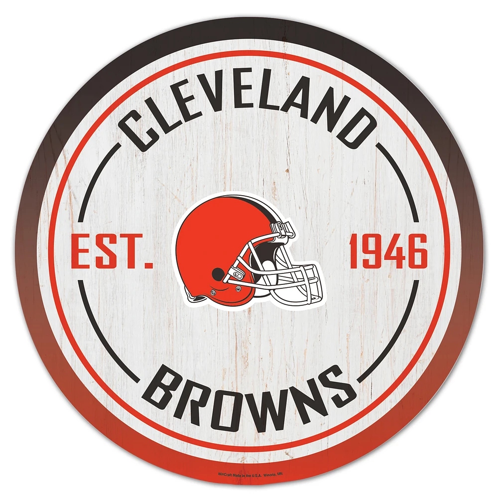 WinCraft Cleveland Browns 14" Established Year Circular Wood Sign