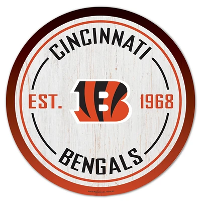 WinCraft Cincinnati Bengals 14" Established Year Circular Wood Sign