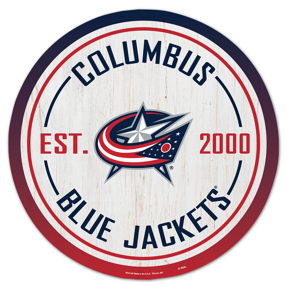WinCraft Columbus Blue Jackets 14" Established Year Circular Wood Sign
