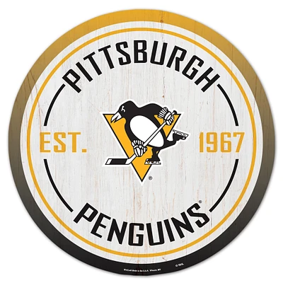 WinCraft Pittsburgh Penguins 14" Established Year Circular Wood Sign