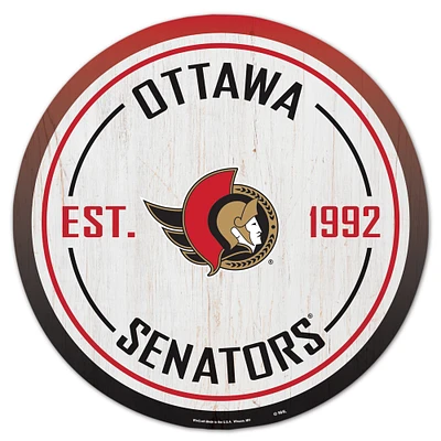 WinCraft Ottawa Senators 14" Established Year Circular Wood Sign
