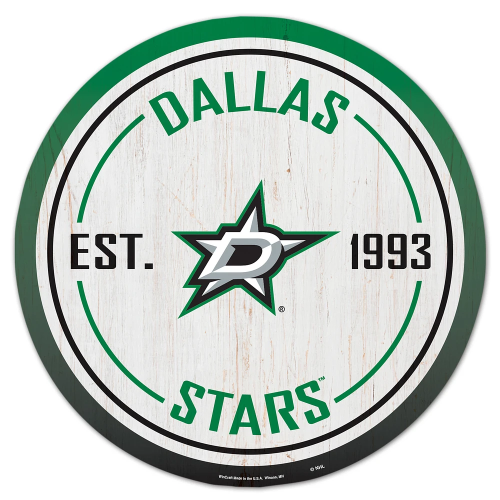 WinCraft Dallas Stars 14" Established Year Circular Wood Sign