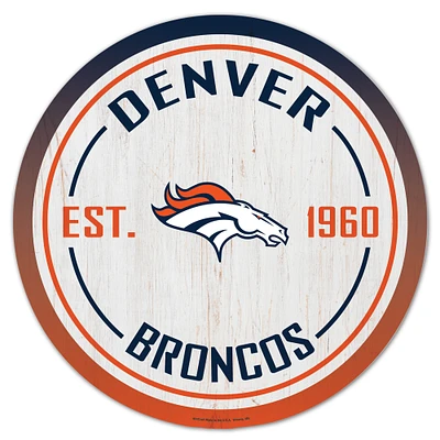 WinCraft Denver Broncos 14" Established Year Circular Wood Sign