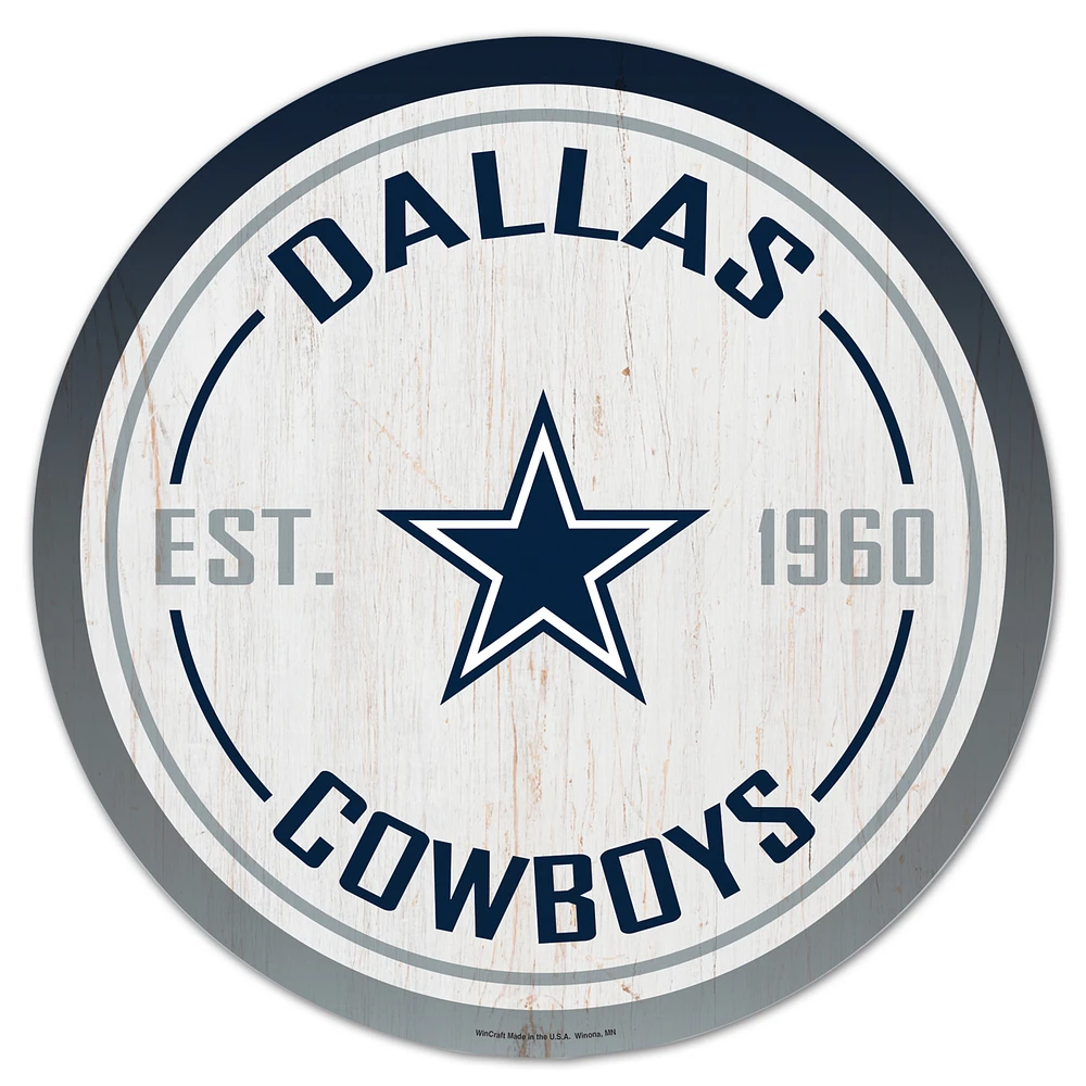 WinCraft Dallas Cowboys 14" Established Year Circular Wood Sign