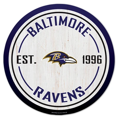 WinCraft Baltimore Ravens 14" Established Year Circular Wood Sign