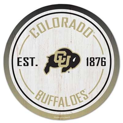 WinCraft Colorado Buffaloes 14" Established Year Circular Wood Sign