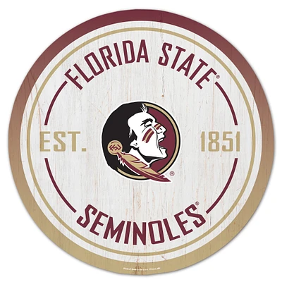 WinCraft Florida State Seminoles 14" Established Year Circular Wood Sign