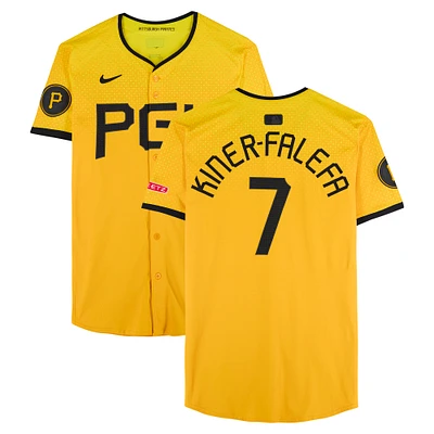 Isiah Kiner-Falefa Pittsburgh Pirates Game-Used #7 Gold Nike City Connect Jersey vs. Cleveland Guardians on April 18, 2025