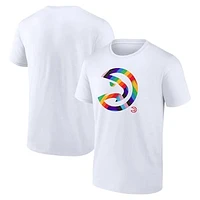 Men's White Atlanta Hawks Team Logo Pride T-Shirt