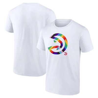 Men's White Atlanta Hawks Team Logo Pride T-Shirt