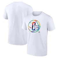 Men's White Brooklyn Nets Team Logo Pride T-Shirt
