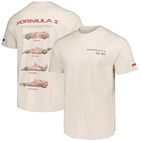 Men's Fanatics Cream Formula 1 History of Cars Graphic Relaxed T-Shirt