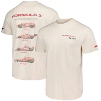 Men's Fanatics Cream Formula 1 History of Cars Graphic Relaxed T-Shirt