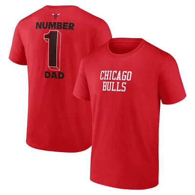 Men's Red Chicago Bulls #1 Dad Jersey T-Shirt
