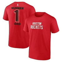 Men's Red Houston Rockets #1 Dad Jersey T-Shirt