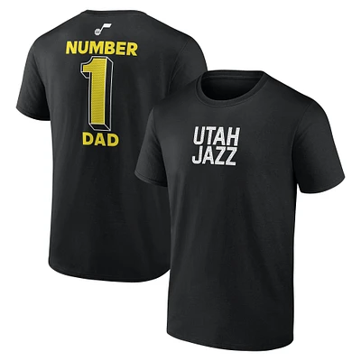 Men's Black Utah Jazz #1 Dad Jersey T-Shirt
