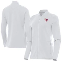 Women's Antigua  White Clemson Tigers Palmetto Series Continual Full-Zip Jacket