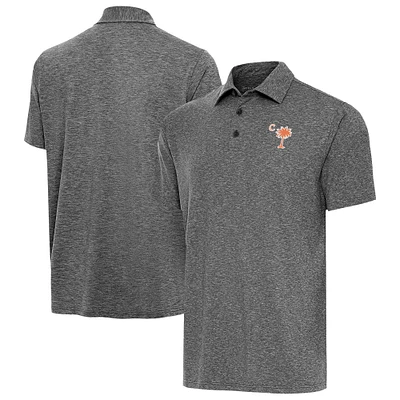 Men's Antigua Heather Clemson Tigers Palmetto Series Tall Par 3 Polo