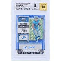 Sam LaPorta Detroit Lions Autographed 2023 Panini Zenith Contenders Optic Preview Blue Prizm #117 #11/23 BGS Authenticated 9/10 Rookie Card - 9,9,9.5,9.5 Subgrades