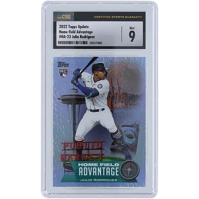 Julio Rodriguez Seattle Mariners 2022 Topps Update Home Field Advantage #HA-23 CSG Authenticated 9 Rookie Card