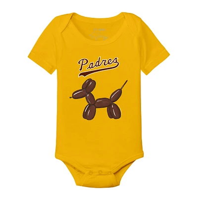 Infant Tiny Turnip Gold San Diego Padres Balloon Dog Bodysuit