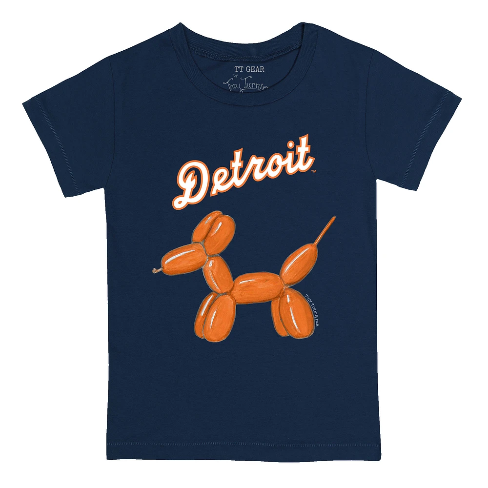 Toddler Tiny Turnip Navy Detroit Tigers Balloon Dog T-Shirt