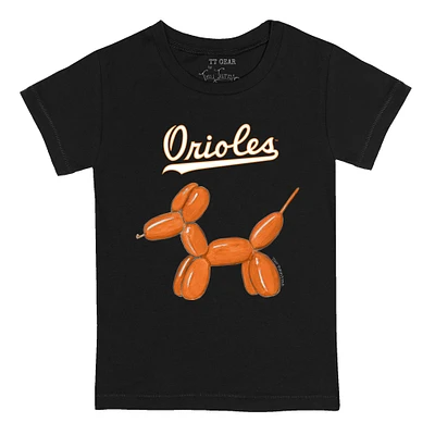 Toddler Tiny Turnip Black Baltimore Orioles Balloon Dog T-Shirt