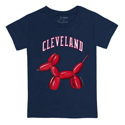Toddler Tiny Turnip Navy Cleveland Guardians Balloon Dog T-Shirt