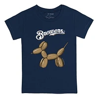 Toddler Tiny Turnip Navy Milwaukee Brewers Balloon Dog T-Shirt