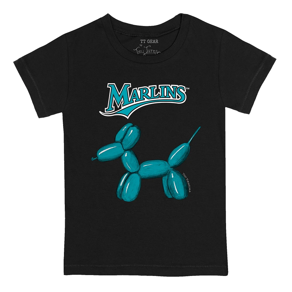 Toddler Tiny Turnip Black Miami Marlins Balloon Dog T-Shirt