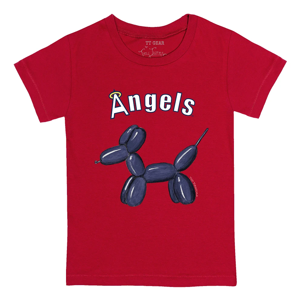 Youth Tiny Turnip Red Los Angeles Angels Balloon Dog T-Shirt