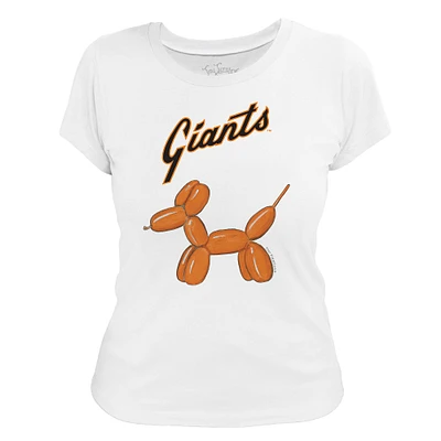 Women's Tiny Turnip White San Francisco Giants Balloon Dog T-Shirt