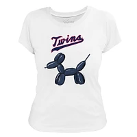 Women's Tiny Turnip White Minnesota Twins Balloon Dog T-Shirt