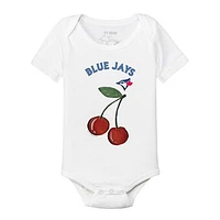 Infant Tiny Turnip White Toronto Blue Jays Cherries Bodysuit