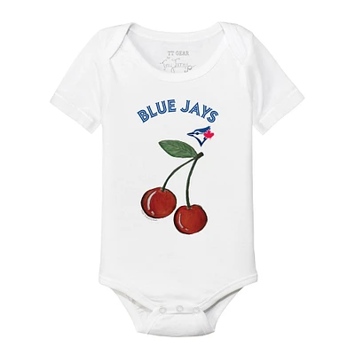 Infant Tiny Turnip White Toronto Blue Jays Cherries Bodysuit