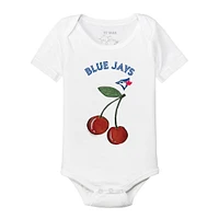 Infant Tiny Turnip White Toronto Blue Jays Cherries Bodysuit