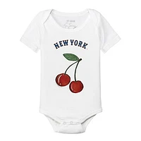 Infant Tiny Turnip White New York Mets Cherries Bodysuit