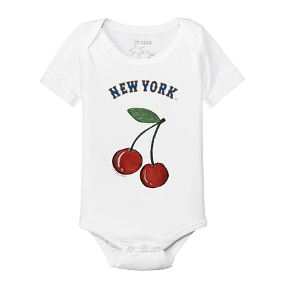 Infant Tiny Turnip White New York Mets Cherries Bodysuit