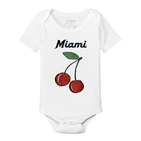 Infant Tiny Turnip White Miami Marlins Cherries Bodysuit
