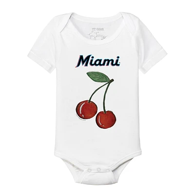 Infant Tiny Turnip White Miami Marlins Cherries Bodysuit