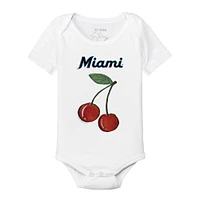 Infant Tiny Turnip White Miami Marlins Cherries Bodysuit
