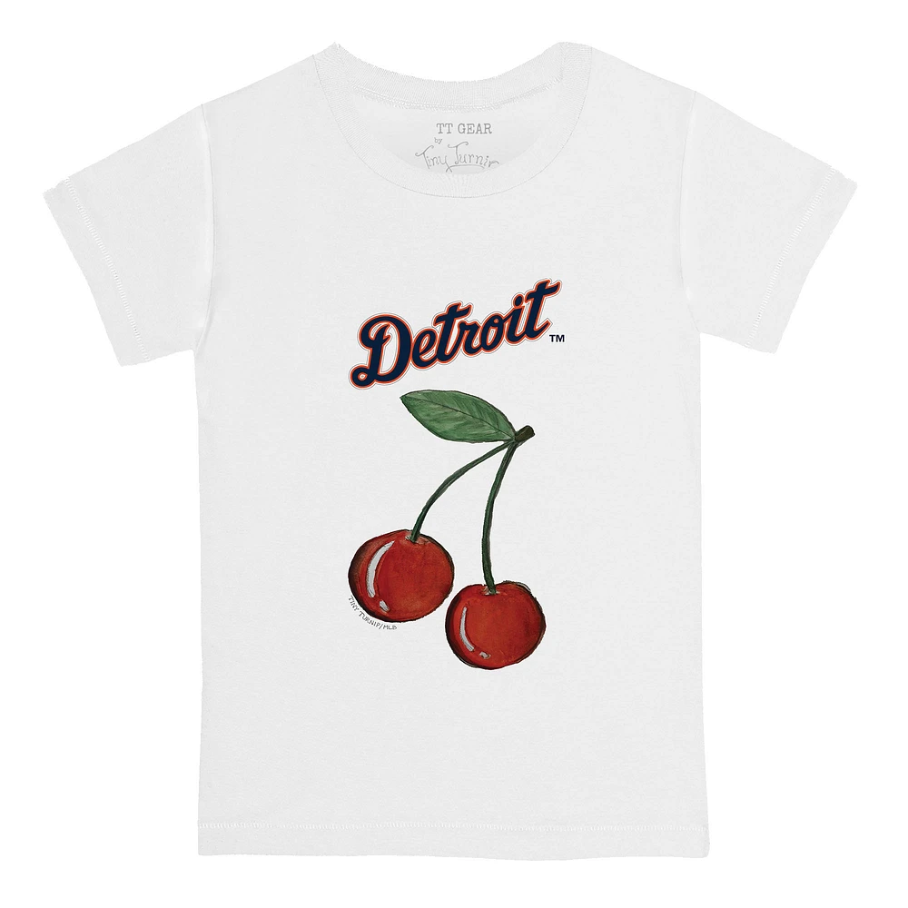 Infant Tiny Turnip White Detroit Tigers Cherries T-Shirt