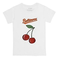 Infant Tiny Turnip White Baltimore Orioles Cherries T-Shirt