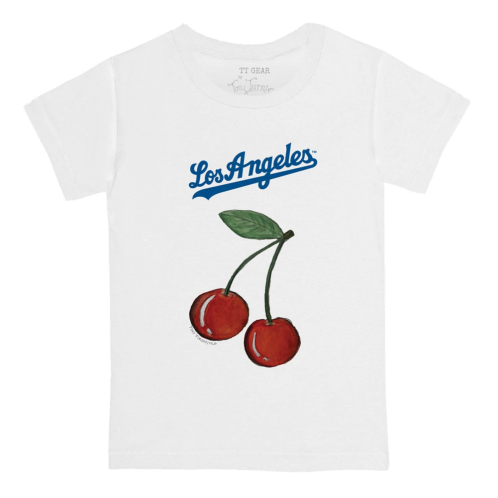 Toddler Tiny Turnip White Los Angeles Dodgers Cherries T-Shirt