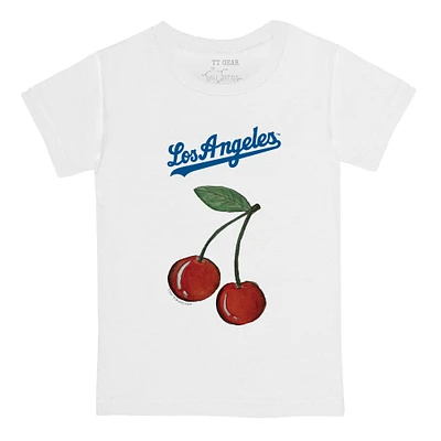 Toddler Tiny Turnip White Los Angeles Dodgers Cherries T-Shirt