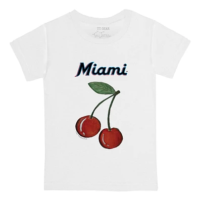 Toddler Tiny Turnip White Miami Marlins Cherries T-Shirt