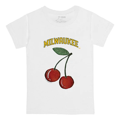 Toddler Tiny Turnip White Milwaukee Brewers Cherries T-Shirt