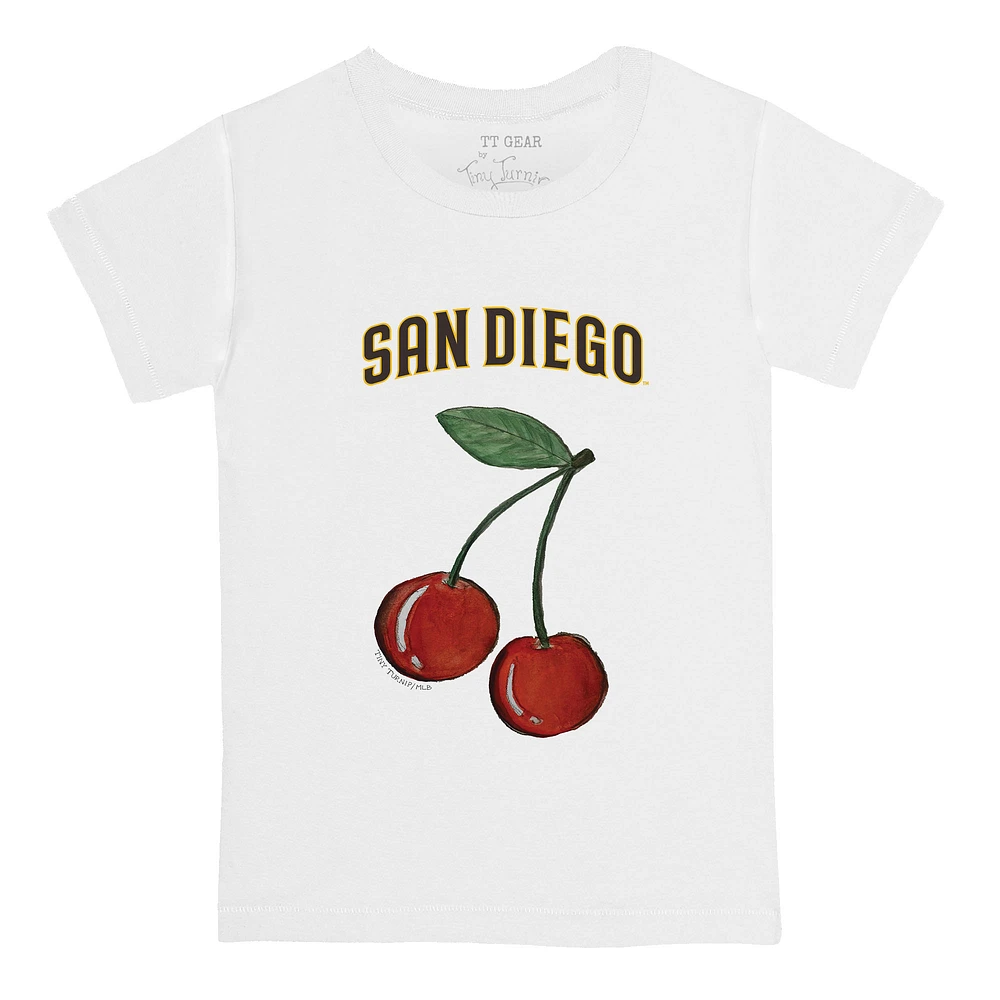 Toddler Tiny Turnip White San Diego Padres Cherries T-Shirt