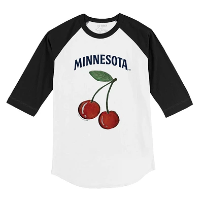 Infant Tiny Turnip White Minnesota Twins Cherries 3/4-Sleeve Raglan Baseball T-Shirt