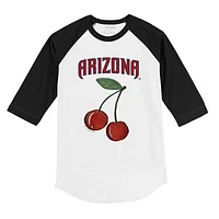 Toddler Tiny Turnip White Arizona Diamondbacks Cherries 3/4-Sleeve Raglan Baseball T-Shirt